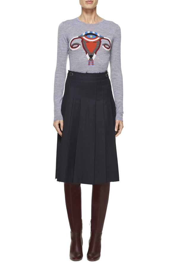 Gabriela Hearst Ram-Ovaries Knit Sweater In Grey Merino Wool