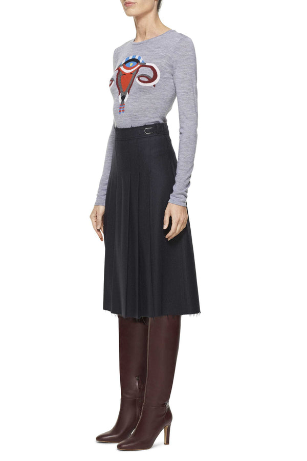 Gabriela Hearst Ram-Ovaries Knit Sweater In Grey Merino Wool