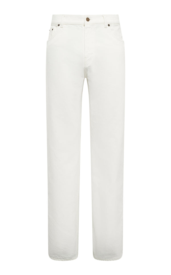 gabriela hearst Rey Straight-leg Five Pocket Pant in White Recycled Cotton Denim