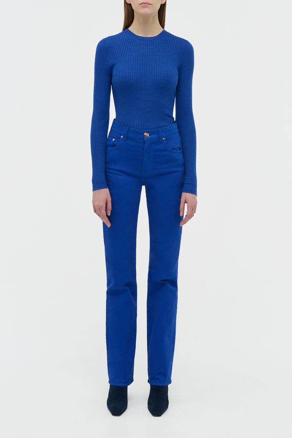 Gabriela Hearst Rey Straight-leg Jean In Cobalt Recycled Cotton Denim