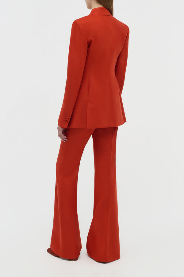 Gabriela Hearst Rhein Flare Pant In Antelope Orange Wool Cashmere Flannel