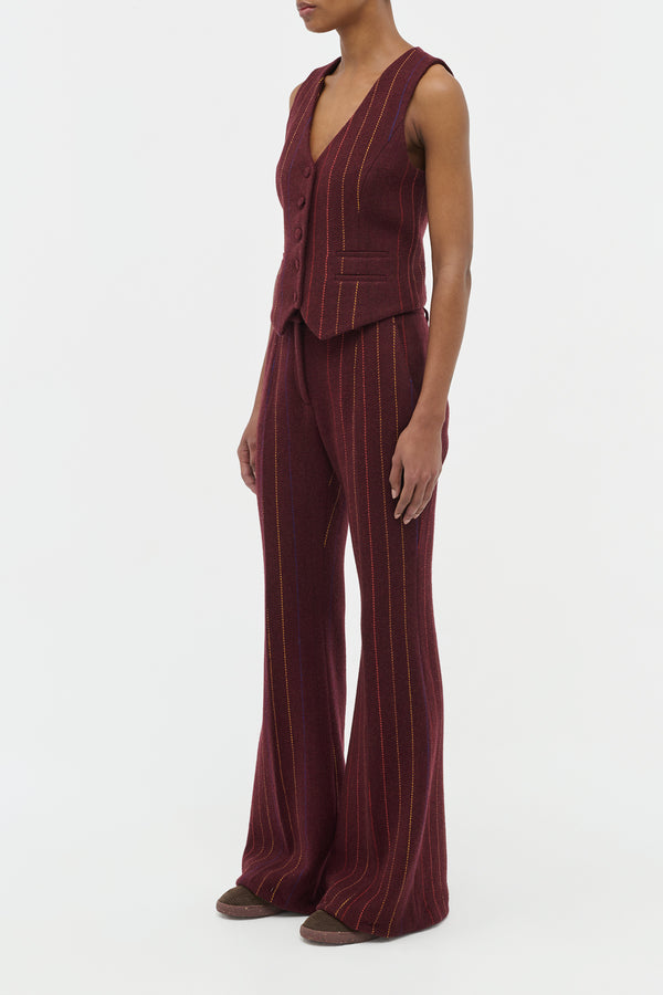 Gabriela Hearst Rhein Flare Pant In Burnt Sienna Multi Wool Cashmere