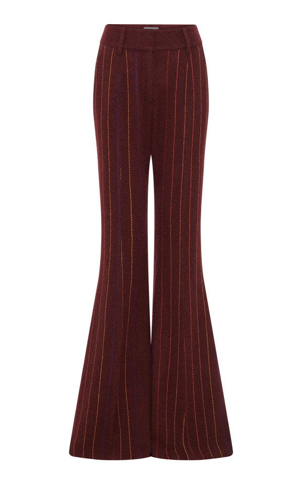 gabriela hearst Rhein Flare Pant in Burnt Sienna Multi Wool Cashmere