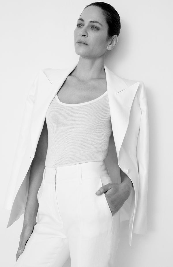 Gabriela Hearst Rhein Flare Pant In Ivory Linen Twill