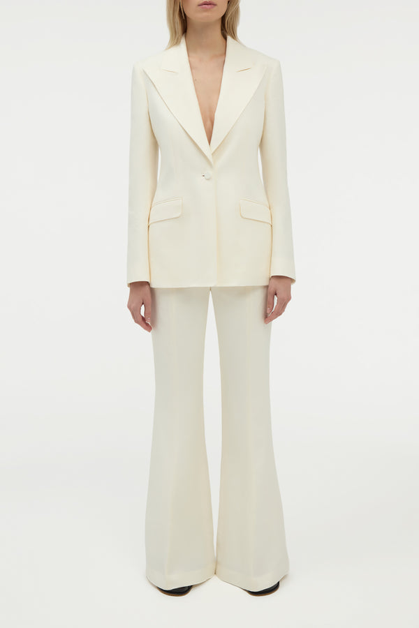 Gabriela Hearst Rhein Flare Pant In Ivory Linen Twill