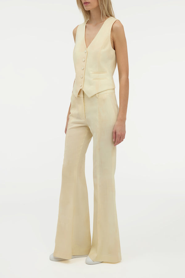 Gabriela Hearst Rhein Flare Pant In Ivory Virgin Wool