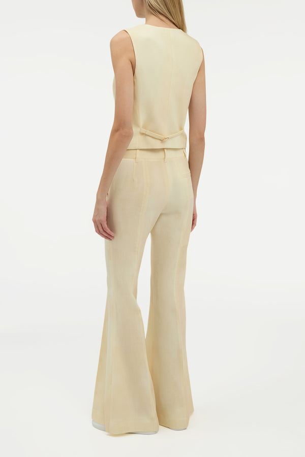 Gabriela Hearst Rhein Flare Pant In Ivory Virgin Wool