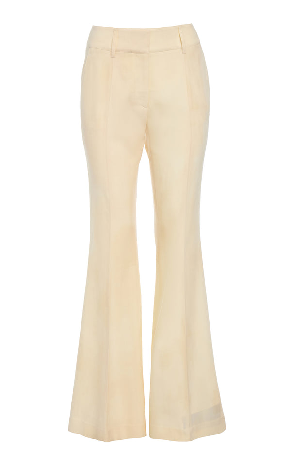 Gabriela Hearst Rhein Flare Pant In Ivory Virgin Wool