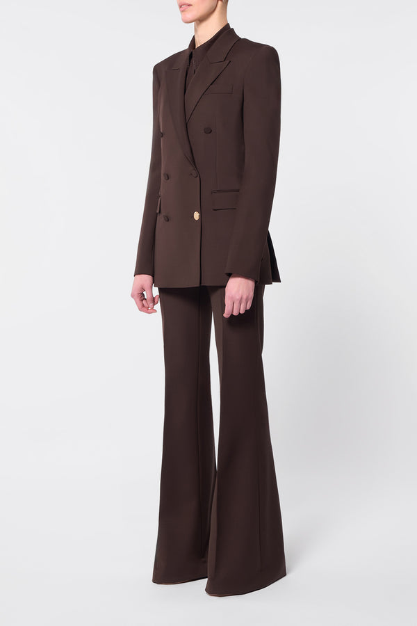 Gabriela Hearst Rhein Pant In Chocolate Sportswear Wool