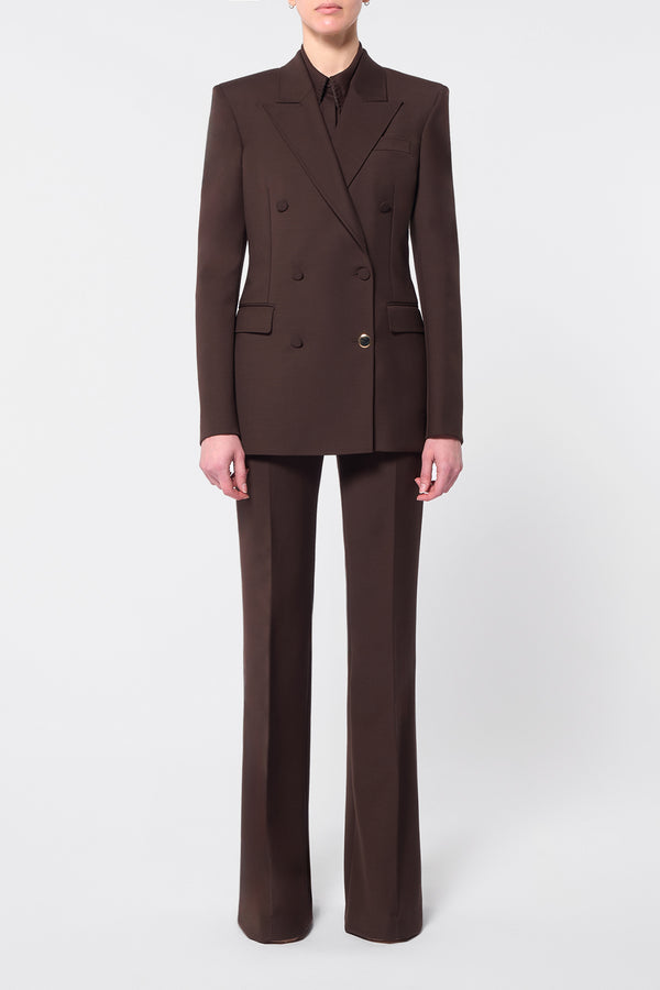Gabriela Hearst Rhein Pant In Chocolate Sportswear Wool