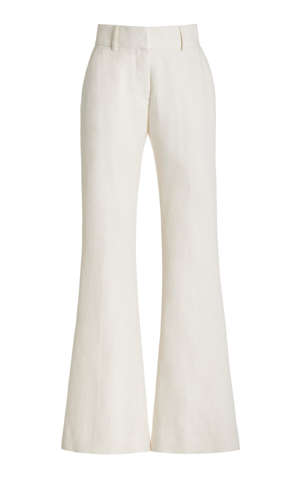 gabriela hearst Rhein Pant in Ivory Linen Virgin Wool