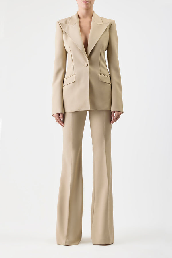 Gabriela Hearst Rhein Pant In Khaki Sportswear Wool