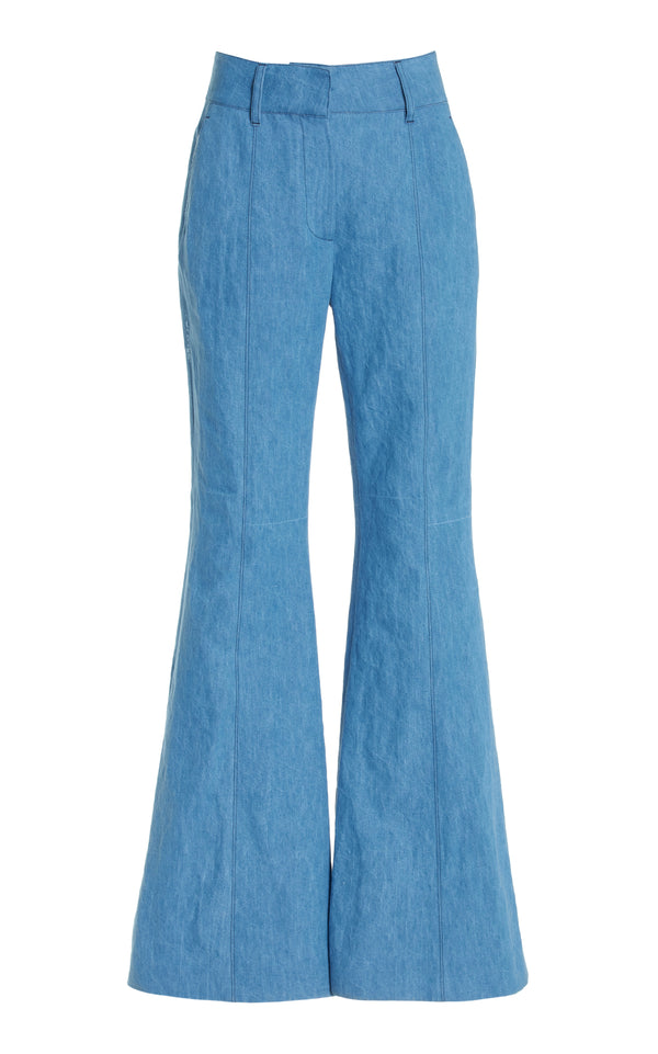 gabriela hearst Rhein Pant in Light Blue Recycled Cotton Linen Denim