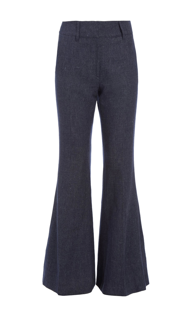 gabriela hearst Rhein Pant in Navy Linen Virgin Wool