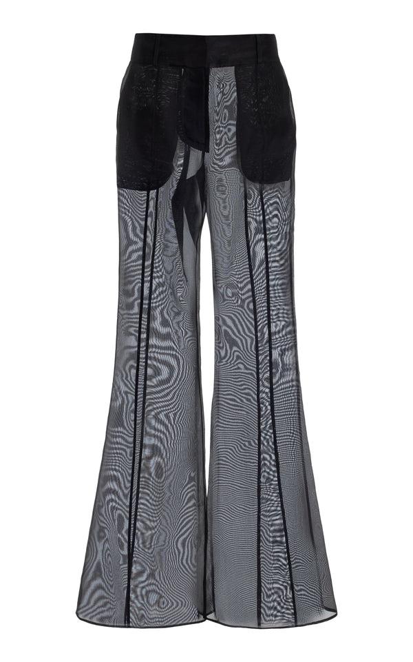 gabriela hearst Rhein Sheer Pant in Black Silk Organza