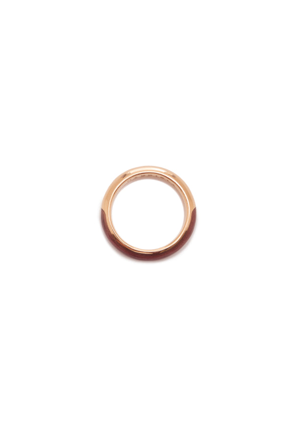 Gabriela Hearst Ring In 18K Rose Gold & Vitreous Brown Enamel