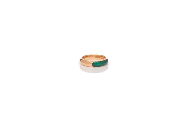 Gabriela Hearst Ring In 18K Rose Gold & Vitreous Green Enamel