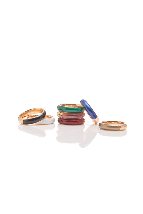 Gabriela Hearst Ring In 18K Rose Gold & Vitreous Green Enamel