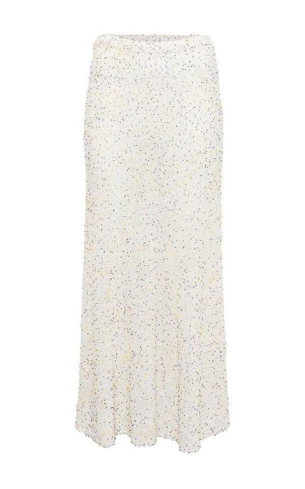 gabriela hearst Sabine Knit Maxi Skirt in Ivory Multi Beaded Cashmere