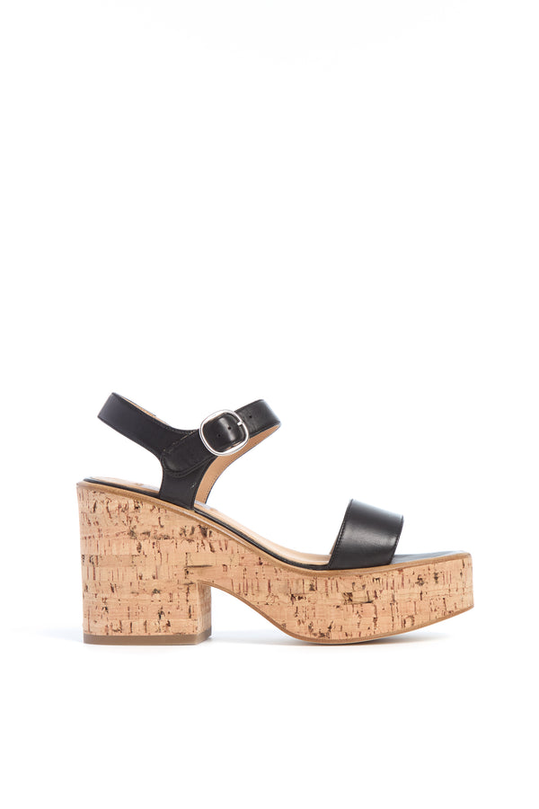 Gabriela Hearst Sardis Platform Sandal In Black Nappa Leather
