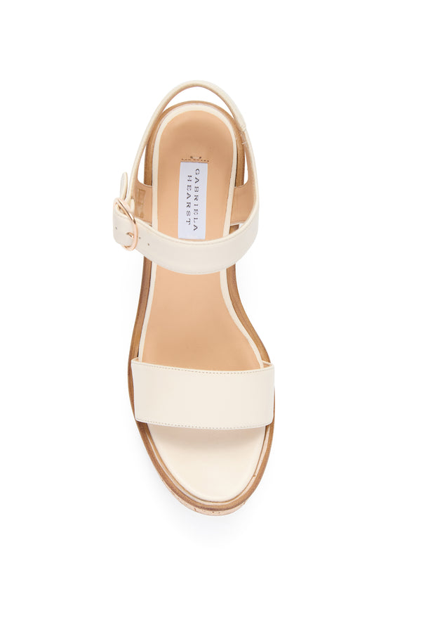 Gabriela Hearst Sardis Platform Sandal In Cream Nappa Leather