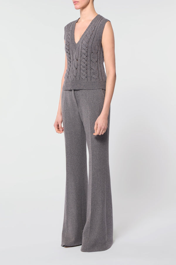 Gabriela Hearst Selsey Knit Top In Dark Grey Multi Cashmere