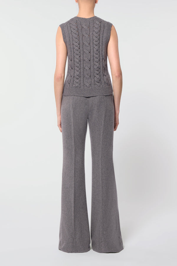 Gabriela Hearst Selsey Knit Top In Dark Grey Multi Cashmere