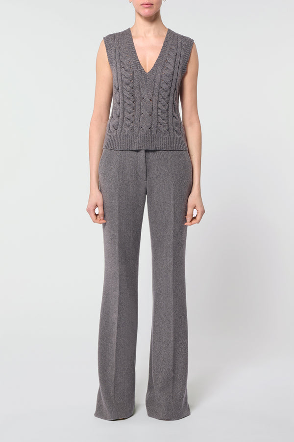 Gabriela Hearst Selsey Knit Top In Dark Grey Multi Cashmere