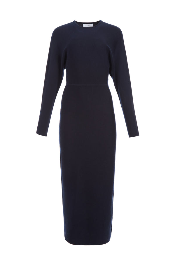 gabriela hearst Semaine Knit Midi Dress in Navy Cashmere Silk