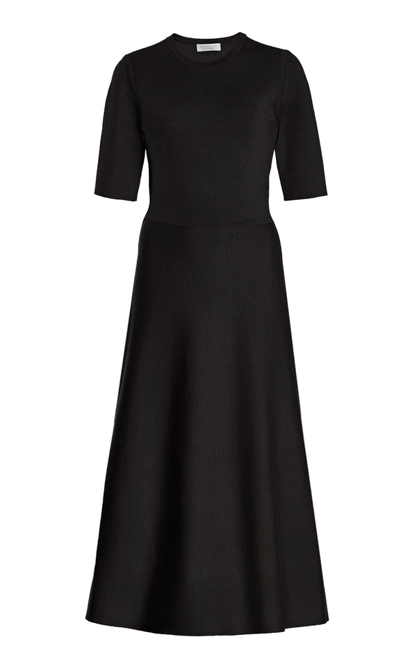 gabriela hearst Seymore Knit Midi Dress in Black Merino Wool Cashmere