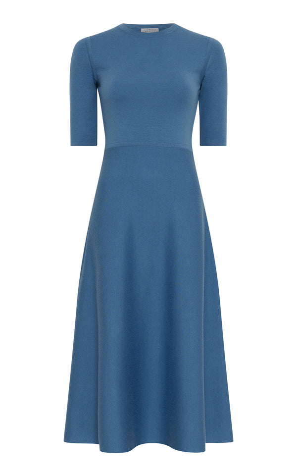gabriela hearst Seymore Knit Midi Dress in Sky Merino Wool Cashmere