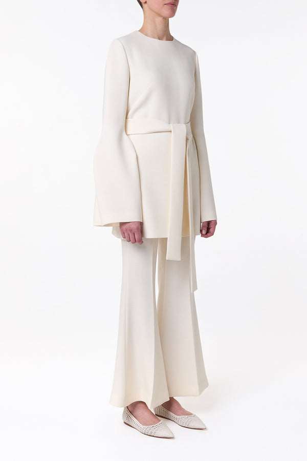 Gabriela Hearst Shandon Tunic In Ivory Double Face Wool Crepe