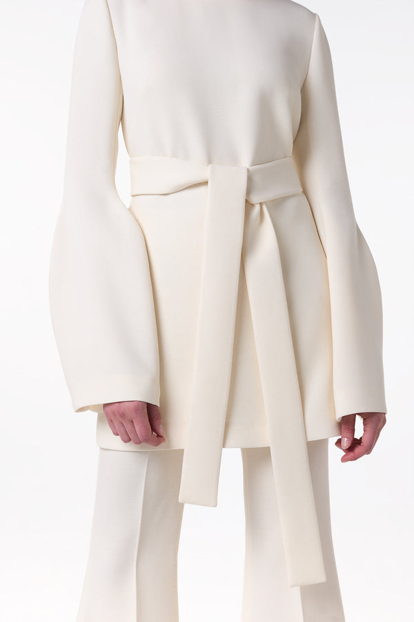 Gabriela Hearst Shandon Tunic In Ivory Double Face Wool Crepe