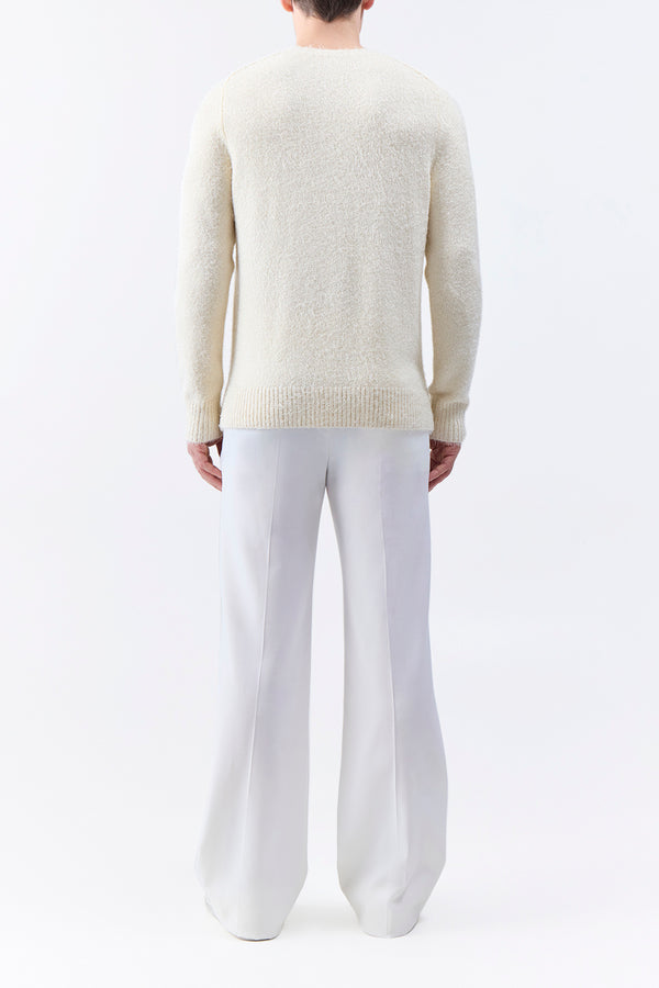 Gabriela Hearst Shorehan Knit Sweater In Ivory Silk Cashmere