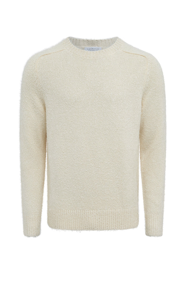 Gabriela Hearst Shorehan Knit Sweater In Ivory Silk Cashmere