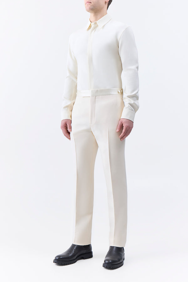 Gabriela Hearst Simons Pant In Ivory Wool Silk Cady