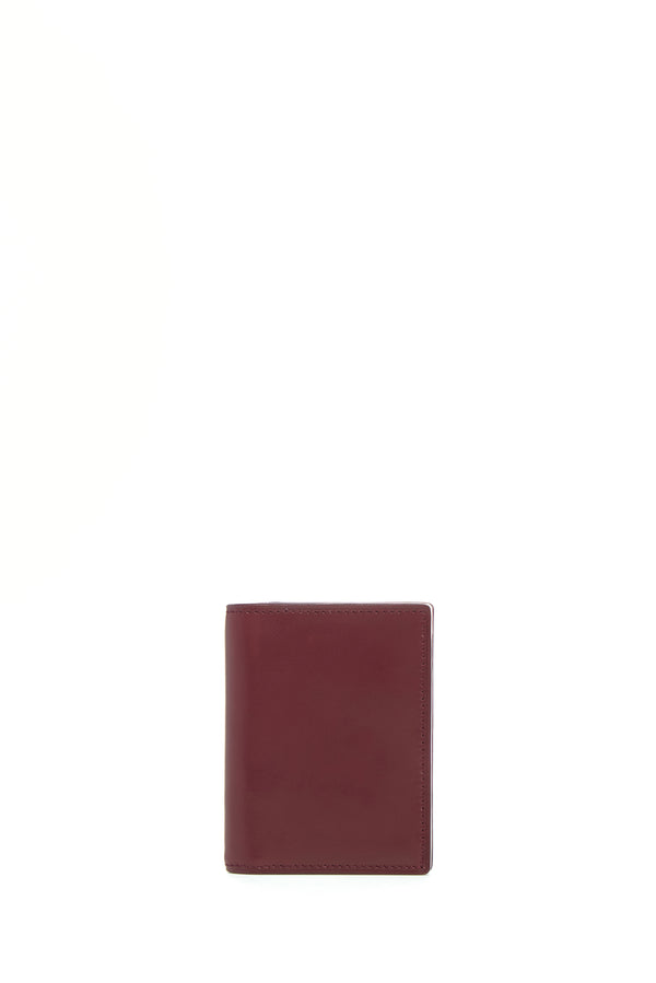 Gabriela Hearst Simple Card Wallet In Bordeaux & Pink Leather