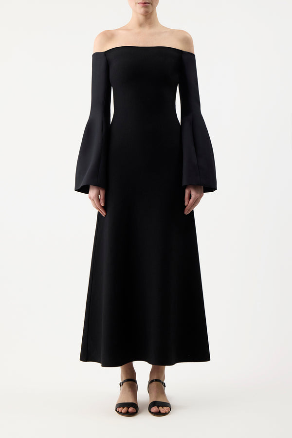 Gabriela Hearst Sinead Dress In Black Wool Silk Cady