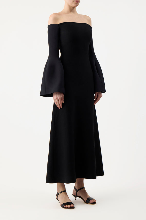 Gabriela Hearst Sinead Dress In Black Wool Silk Cady