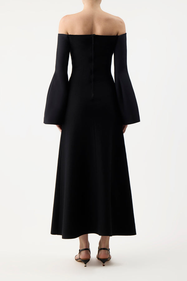 Gabriela Hearst Sinead Dress In Black Wool Silk Cady