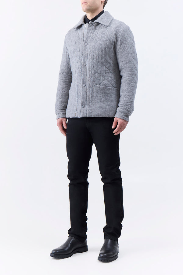 Gabriela Hearst Skye Paddock Jacket In Light Grey Melange Cashmere Linen