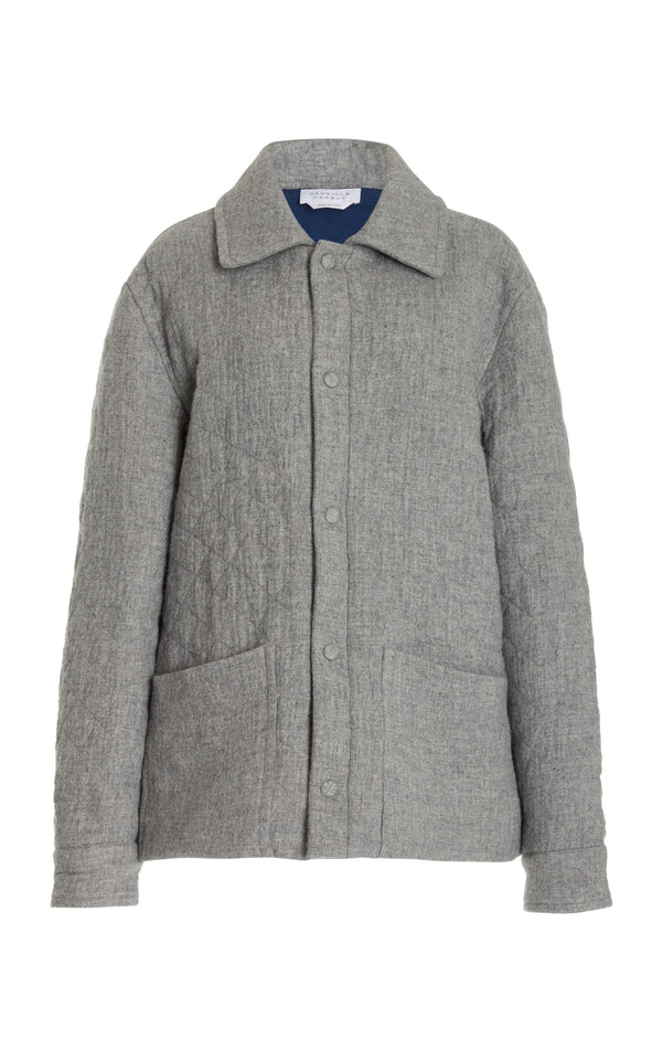 gabriela hearst Skye Paddock Jacket in Light Grey Melange Cashmere Linen