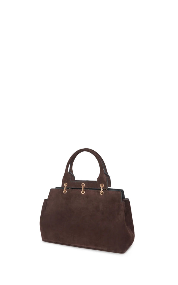 Gabriela Hearst Small Amethyst Bag In Dark Brown Suede