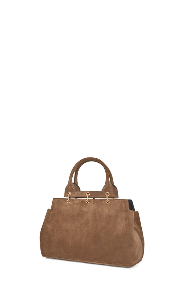 Gabriela Hearst Small Amethyst Bag In Dark Sand Suede