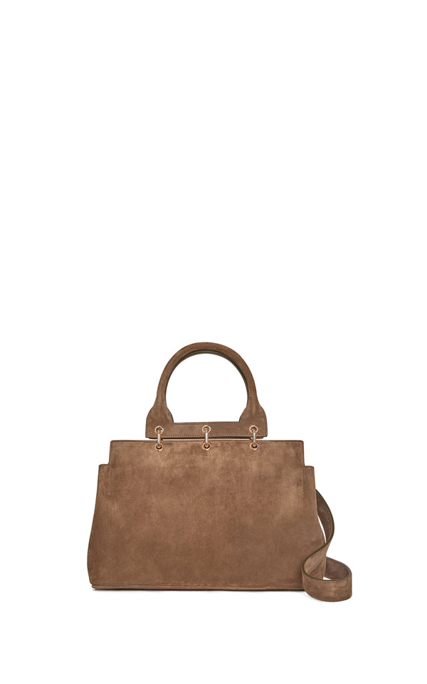 Gabriela Hearst Small Amethyst Bag In Dark Sand Suede