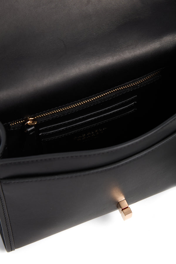 Gabriela Hearst Small Leonora Flap Bag In Black Leather