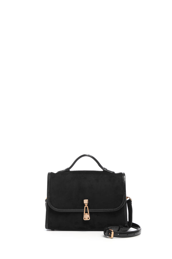 gabriela hearst Small Leonora Flap Bag in Black Suede