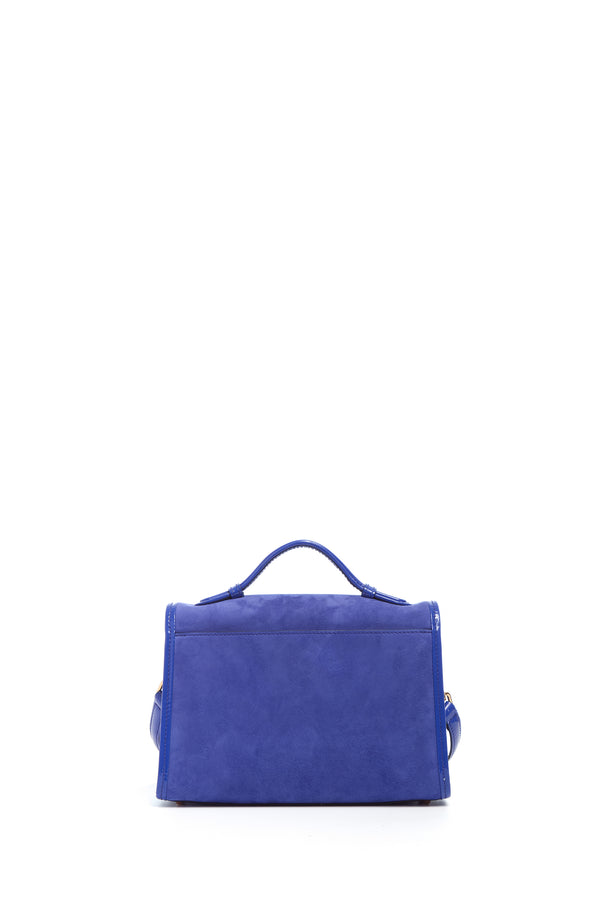 Gabriela Hearst Small Leonora Flap Bag In Cobalt Suede
