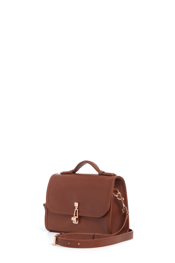Gabriela Hearst Small Leonora Flap Bag In Cognac Leather