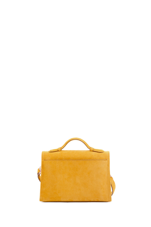 Gabriela Hearst Small Leonora Flap Bag In Golden Birch Suede